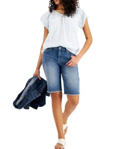 Women's Solid Flutter-Sleeve V-Neck Top