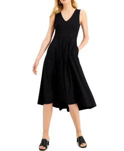 Women's Solid V-Neck Tank Dress