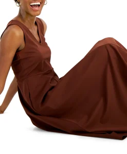 Women's Solid V-Neck Tank Dress