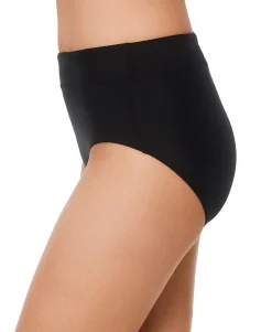 Women's Solid Zip-Pocket Bikini Bottoms