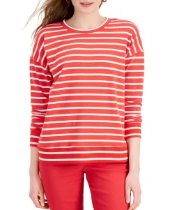 Women's Striped Classic Crew Sweatshirt