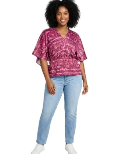 Women's Striped Dolman-Sleeve Top