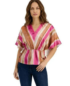 Women's Striped Dolman-Sleeve Top
