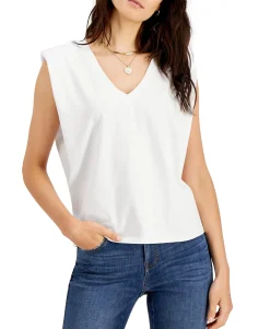 Women's Strong-Shoulder V-Neck T-Shirt