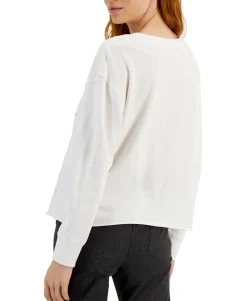 Women's Studded Keyhole Cotton Top