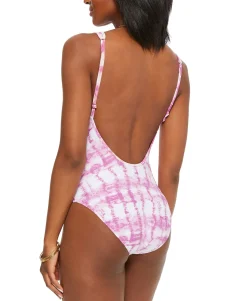 Women's Summer Stripes Plunge One-Piece Swimsuit