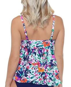 Women's Sunny Days Printed Tiered Tankini Top