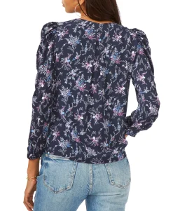 Women's Surplice Puff-Sleeve Top