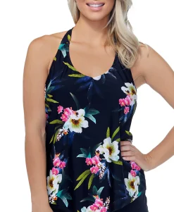 Women's Tahiti Beach Printed T-Back Underwire Tankini Top