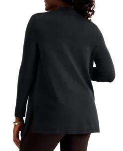 Women's Textured Hem Cascade-Front Cardigan