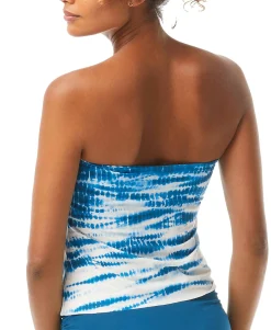 Women's Tie-Dye Draped Tankini Top