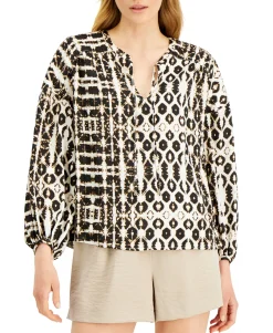 Women's Tie-Dyed Peasant Top