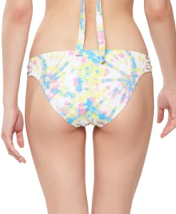 Women's Tie-Dyed Side-Shirred Hipster Bikini Bottoms