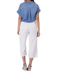 Women's Tie-Front Button-Front Shirt