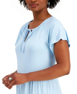 Women's Tiered-Skirt Tie-Neck Dress