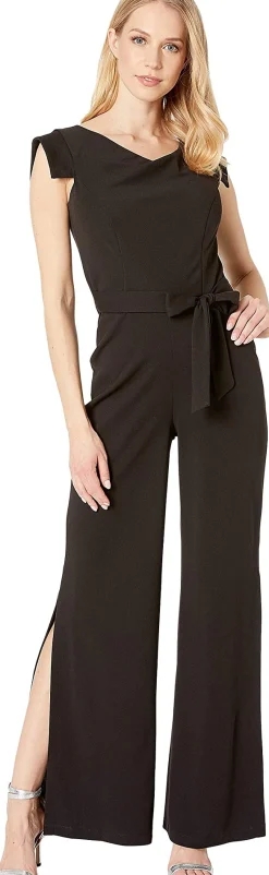 Women's Tie-Waist Crepe Jumpsuit