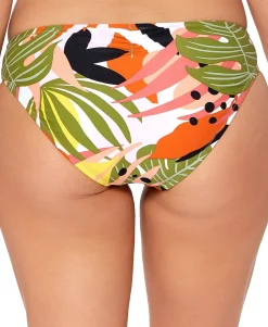 Women's Tropical-Print Ruched Bikini Bottoms