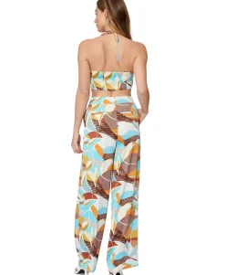 Women's Tropical-Print Wide-Leg Pants