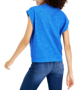 Women's Tweed Button-Trim Top