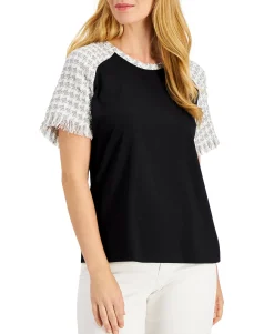 Women's Tweed-Sleeve Baseball T-Shirt