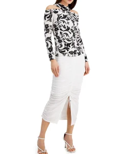 Women's Twisted Cold-Shoulder Top