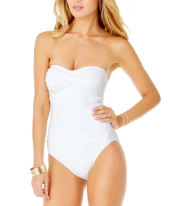 Women's Twist-Front Ruched One-Piece Swimsuit