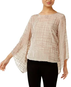 Women's Velvet Burnout Blouson Top