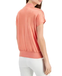 Women's V-Neck Banded-Hem Top