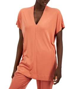 Women's V-Neck Exposed-Seam Top