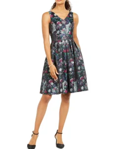 Women's V-Neck Fit & Flare Dress