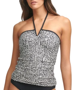 Women's V-Wire Bandeau Halter Tankini Top