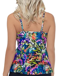 Women's Waterfall Gardens Printed Underwire Tankini Top