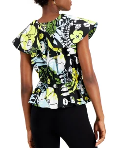 Women's Wide-Collar Cinched-Waist Top