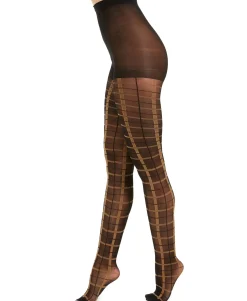 Women's Windowpane-Plaid Tights