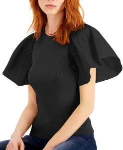 Women's Woven-Sleeve Top