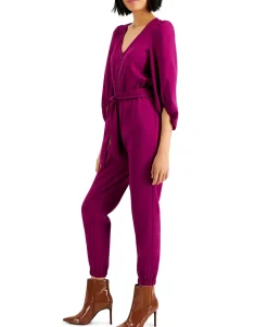 Women's Zip-Front Belted Jumpsuit