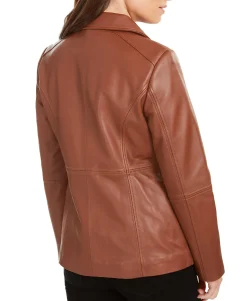 Women's Zip-Front Leather Jacket