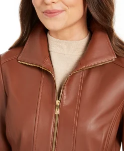 Women's Zip-Front Leather Jacket